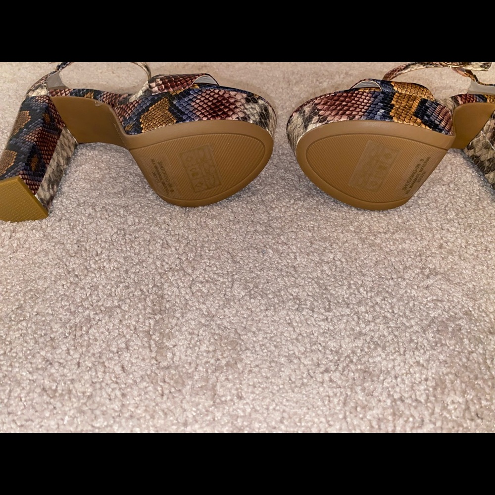 Multicolored Snake Print Platform Heel Sandal - image 3